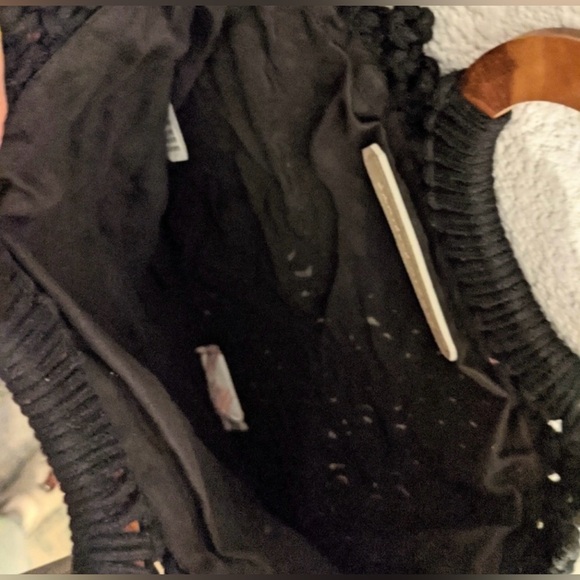 Danielle Nicole NWT Macrame Crossbody Black Fringe Handbag - Picture 7 of 15